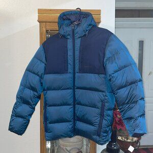 NWT $200 LANDS' END Teal Blue Channel Down Puffer Jacket S Small